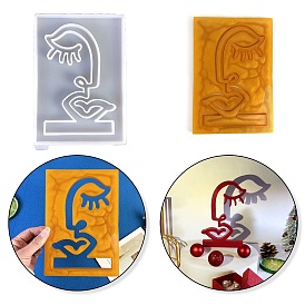 Abstract Art Human Face Display Decoration DIY Silicone Molds, Resin Casting Molds, for UV Resin, Epoxy Resin Craft Making