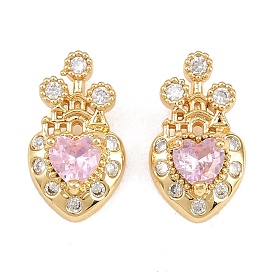 Латунные микро проложить кубического циркония подвески, сердце прелести