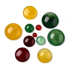 Природные кабошон агата, покрасил и подогрел, плоско-круглые