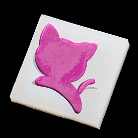 Food Grade Cat Shape DIY Silicone Fondant Molds, Resin Casting Molds, for Chocolate, Candy Making