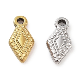 304 Stainless Steel Charms, Rhombus Charm