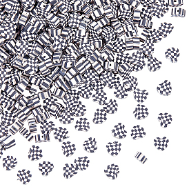 300 бусины из полимерной глины ручной работы., сердце с тартаном