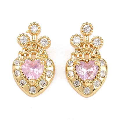 Латунные микро проложить кубического циркония подвески, сердце прелести