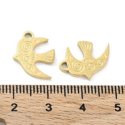 Ion Plating(IP) 316L Surgical Stainless Steel Pendants, Bird Charm