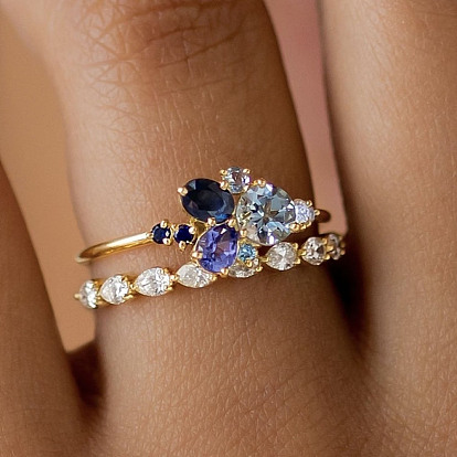 Bagues empilables à la mode en argent sterling et zircone cubique bijoux pour femmes