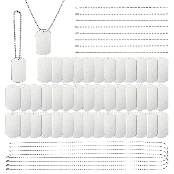 Алюминиевые большие кулоны, пустые теги, изготовление ожерелья из железных шариков, железные бирки цепи