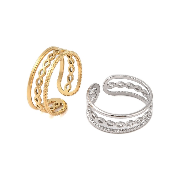 304 открытая манжета из нержавеющей стали, широкое кольцо для женщин