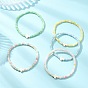 Pulseras elásticas con cuentas de imitación de jade de vidrio teñido, Joyería cruzada de turquesa sintética para mujeres y hombres.