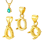 3Pcs 3 Styles Brass Pendant Cabochon Settings, Golden