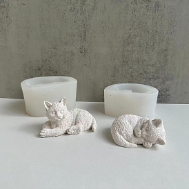 Cat Shape Food Grade Silicone Display Decoration Molds, Resin Casting Molds, Clay Craft Mold Tools