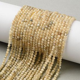 Бусины из натурального желтого граната, круглые, граненые