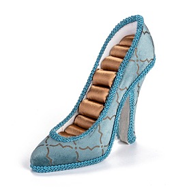 Présentoir à bijoux pour chaussures à talons hauts en flanelle et résine, boucle d'oreille collier anneau porte-bijoux présentoir