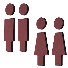 2Установка общественных табличек на двери ванной комнаты из тополя, знак пола в туалете, Мужчины Женщины