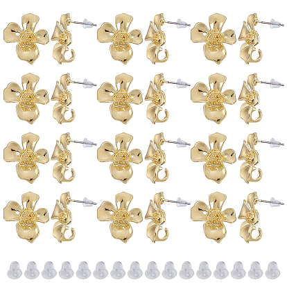 40шт. серьги-гвоздики из цветочного сплава, с 316 хирургическими штифтами из нержавеющей стали, стойки покрытие, без кадмия, без никеля и без свинца, с 100 пластиковыми ушными гайками