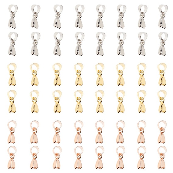 Rack Plating Brass Pendant Pinch Bails, Nickel Free
