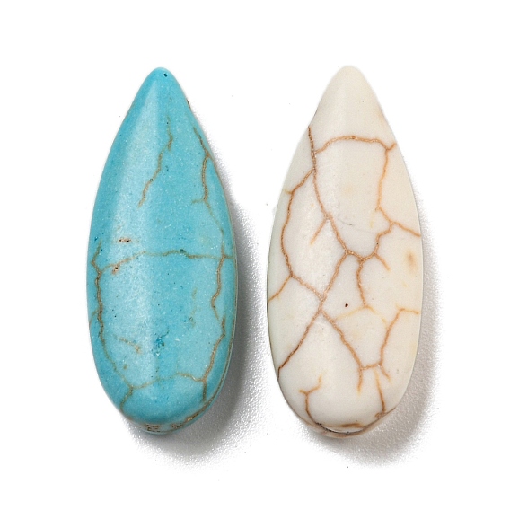 Синтетические бирюзовые бусины, окрашенные, слеза, Топ пробуренной