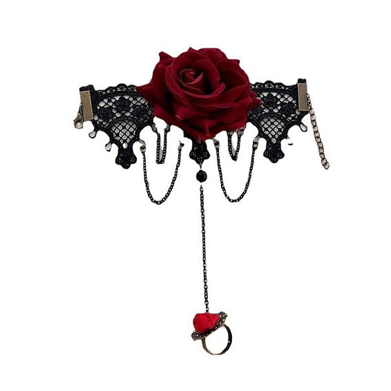 Готический стиль ретро сплав кружево цветок звено кольца браслеты для женщин