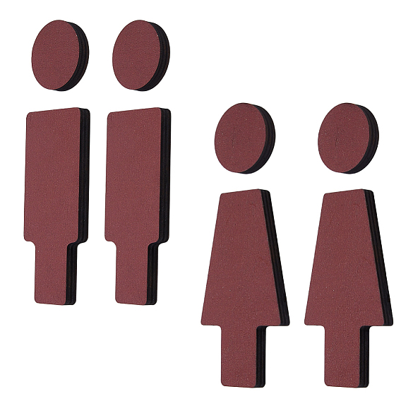 2Установка общественных табличек на двери ванной комнаты из тополя, знак пола в туалете, Мужчины Женщины