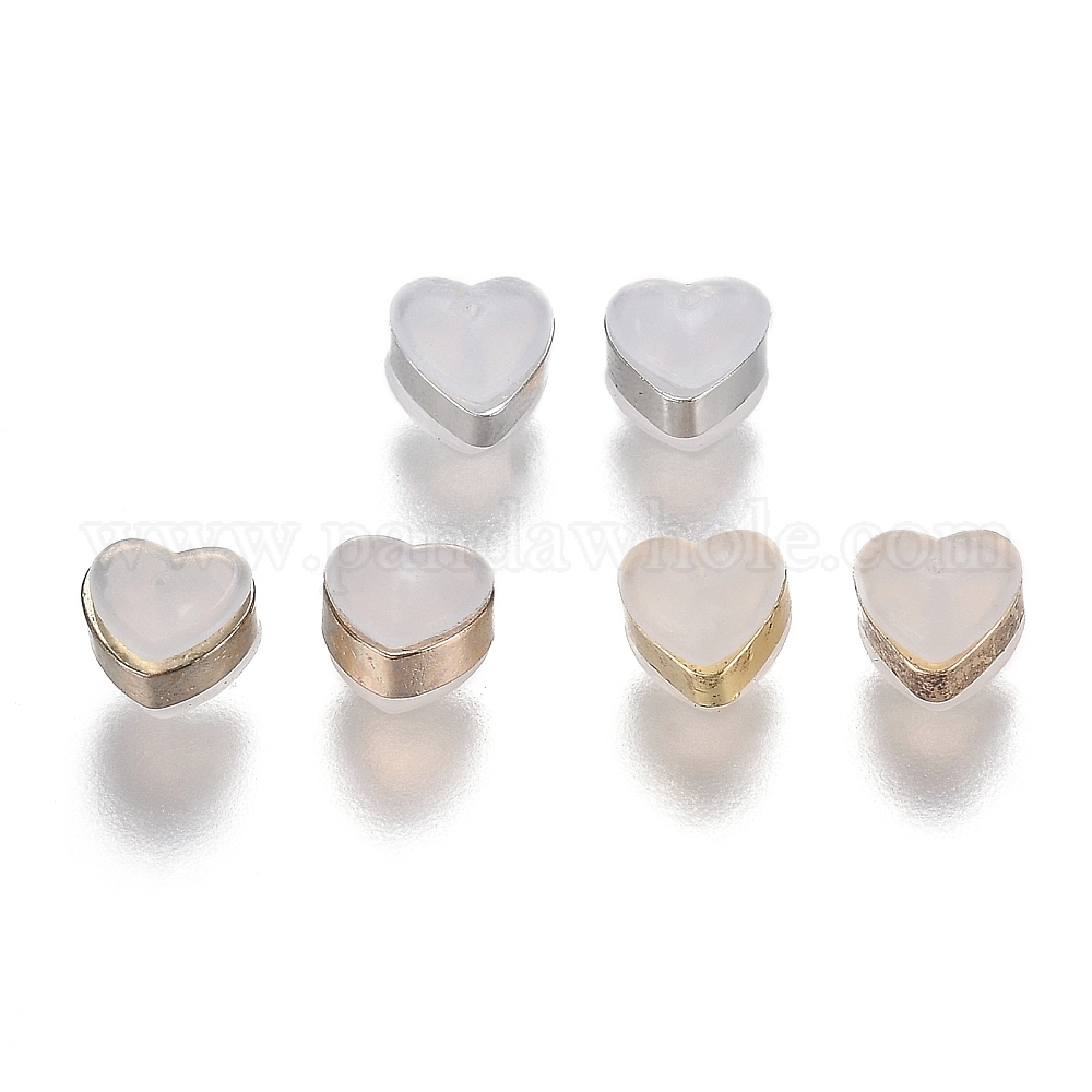 China Factory Heart Silicone Ear Nuts, Secure Soft Earring Backs, with  Brass Findings 6x6.2x5mm, Hole: 1mm in bulk online 