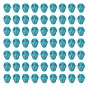 3 Strands Dyed Synthetic Turquoise Bead Strands, Skull