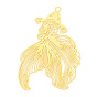 Латунные филигранные подвески, гравированные металлические украшения, без кадмия, без никеля и без свинца, золотая рыбка