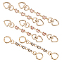 6 шт. 3 стили железо стекло с эмалированной бабочкой удлинительные цепи, с литыми пружинными кольцами, золотой свет