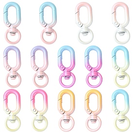 14Pcs 7 Colors Alloy Swivel Clasps, Oval
