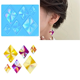 Rhombus Shape Holographic Pendant DIY Silicone Mold, Resin Casting Molds, for UV Resin, Epoxy Resin Craft Making