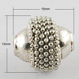Handmade Indonesia Beads, with Alloy Cores, Oval, 13x15x13mm, Hole: 2mm