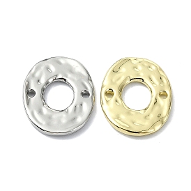 Rack Plating Alloy Links, Textured Hollow Oval Connector Charms