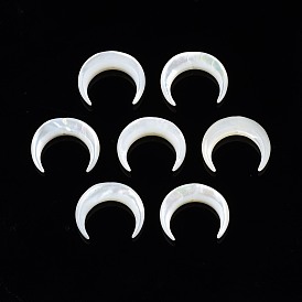 Natural White Shell Mother of Pearl Shell Beads, Moon