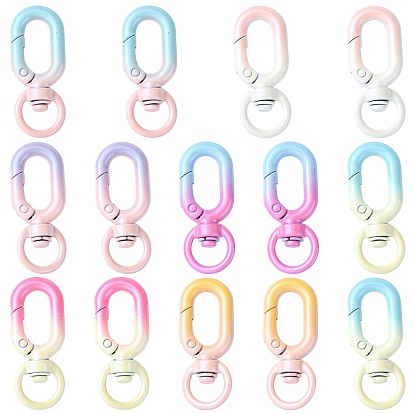 14Pcs 7 Colors Alloy Swivel Clasps, Oval