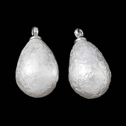 Подвески из АБС-пластика с жемчугом, слеза, с петлей из платинового сплава, текстура