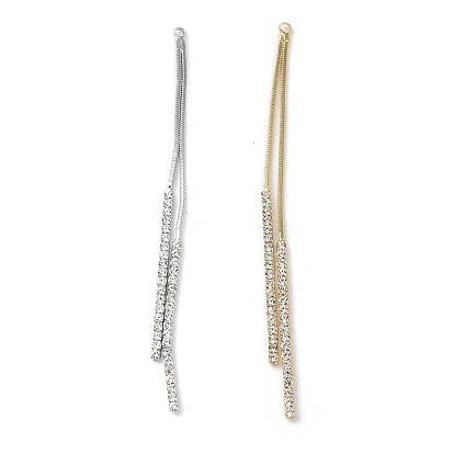 Большие подвески из латуни с микропейвом и прозрачным фианитом, без кадмия, без никеля и без свинца, кисточка