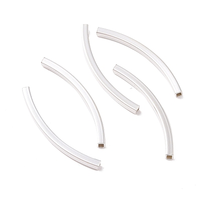 925 серебро бусы трубка, изогнутая трубка, квадратный