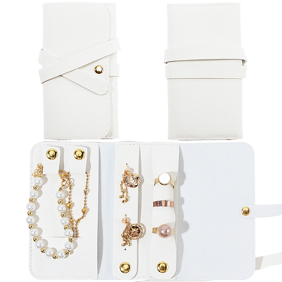 Рулоны для ювелирных изделий из искусственной кожи (ПУ) для сережек, браслетов и ожерелий, прямоугольные