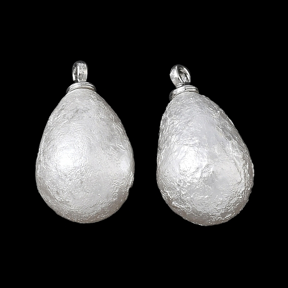 Подвески из АБС-пластика с жемчугом, слеза, с петлей из платинового сплава, текстура