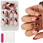 Leopard Print Resin Full Cover Press On False Nails, Nail Art Detachable Manicure, with Stickers