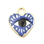Printed Brass Pendants, Heart Charms, Long-Lasting Plated, Real 18K Gold Plated