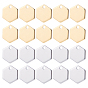 2 Farben Messing Charms, langlebig überzogen, Nickel frei, Hexagon