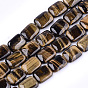 Chapelets de perles oeil de tigre naturelles, rectangle