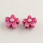 Craft Style Acrylic Beads, Flower, 9x5mm, Hole: 2mm, about 2500pcs/500g