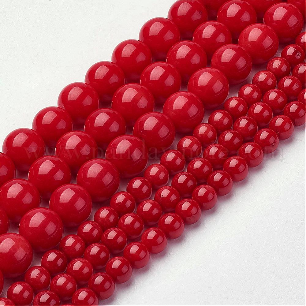 Wholesale Natural Coral Beads Strands, Dyed, Round in bulk - PandaWhole.com