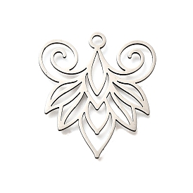 201 подвески из нержавеющей стали, лазерная резка, амулет из полых листьев, анти-тускнение
