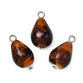 Ручной работы подвески золотые бусины песка, слеза, с железными петлями