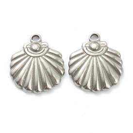 304 Stainless Steel Pendants, Shell Shaped