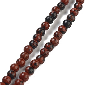 Round Natural Mahogany Obsidian Beads Strands