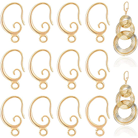 30 шт латунные серьги крючки, с горизонтальными петлями, без никеля 