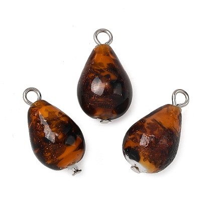 Ручной работы подвески золотые бусины песка, слеза, с железными петлями