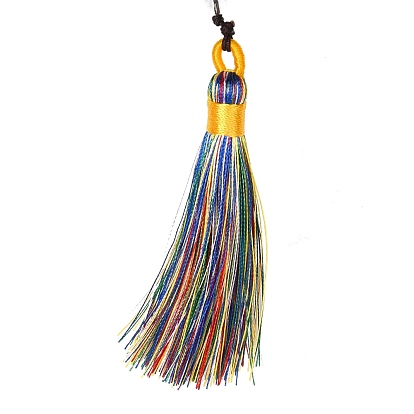 Brass Big Pendant Decorations, with Natural Gemstone Beads and Nylon Tassel, Heart with Tree of Life, Chakra Theme